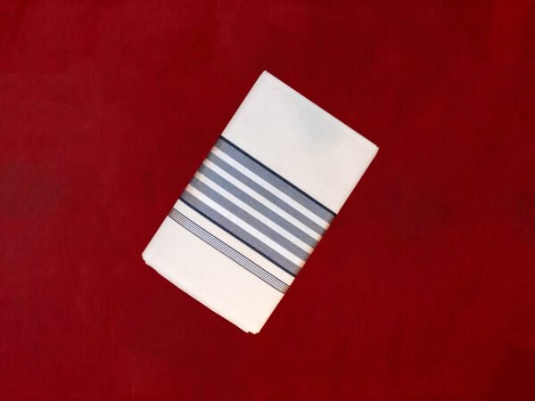 Premium Handloom  Kasavu Saree with Silver and Black Border !