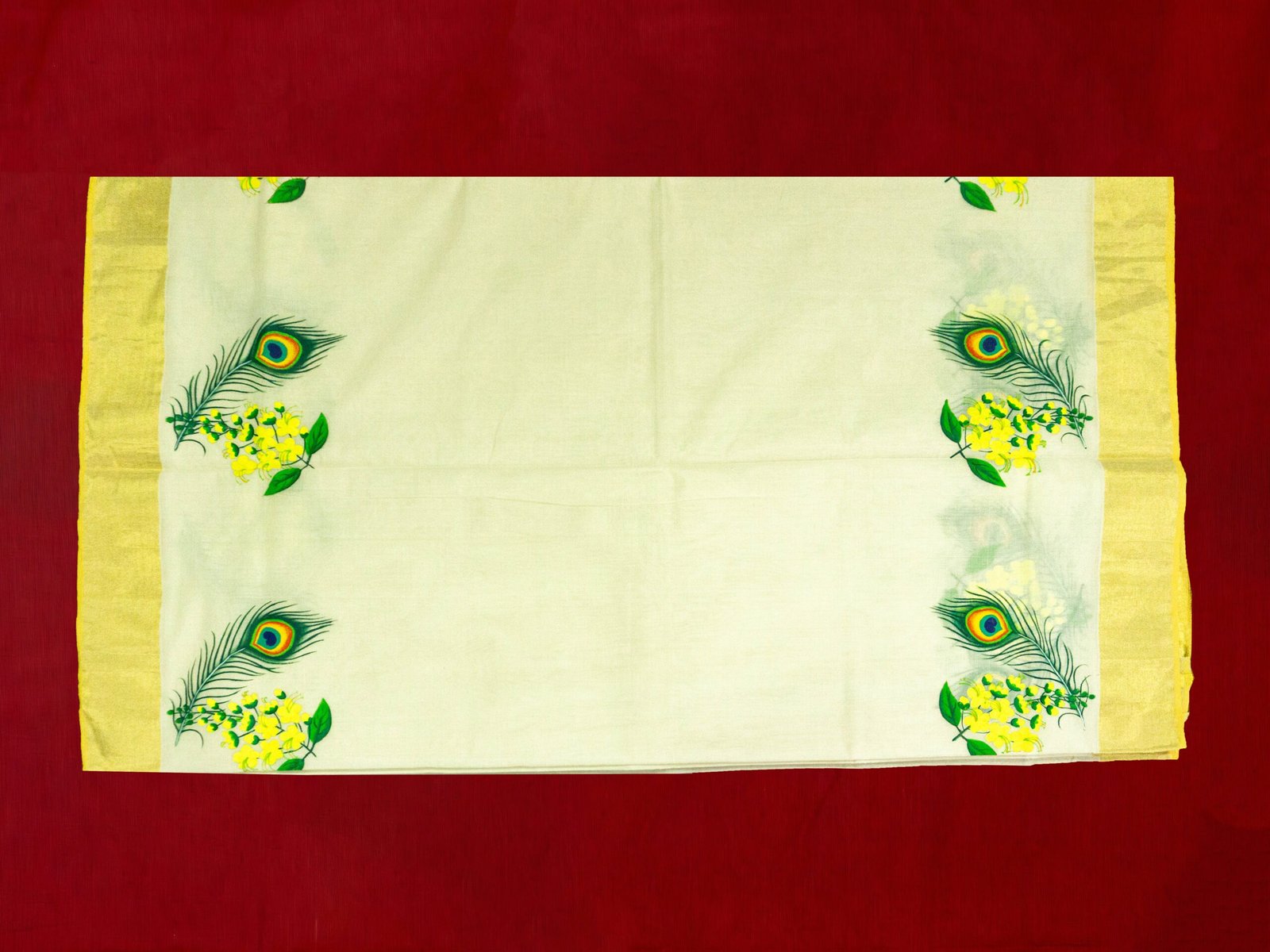 Premium Kerala Kasavu Saree With Mural Art (Vishu Theme) - THANATHU ...